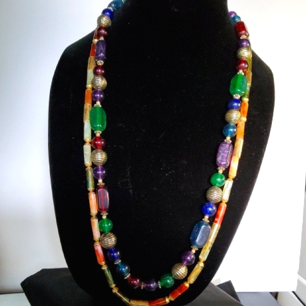 Vintage 90s Acrylic Beads Necklace.